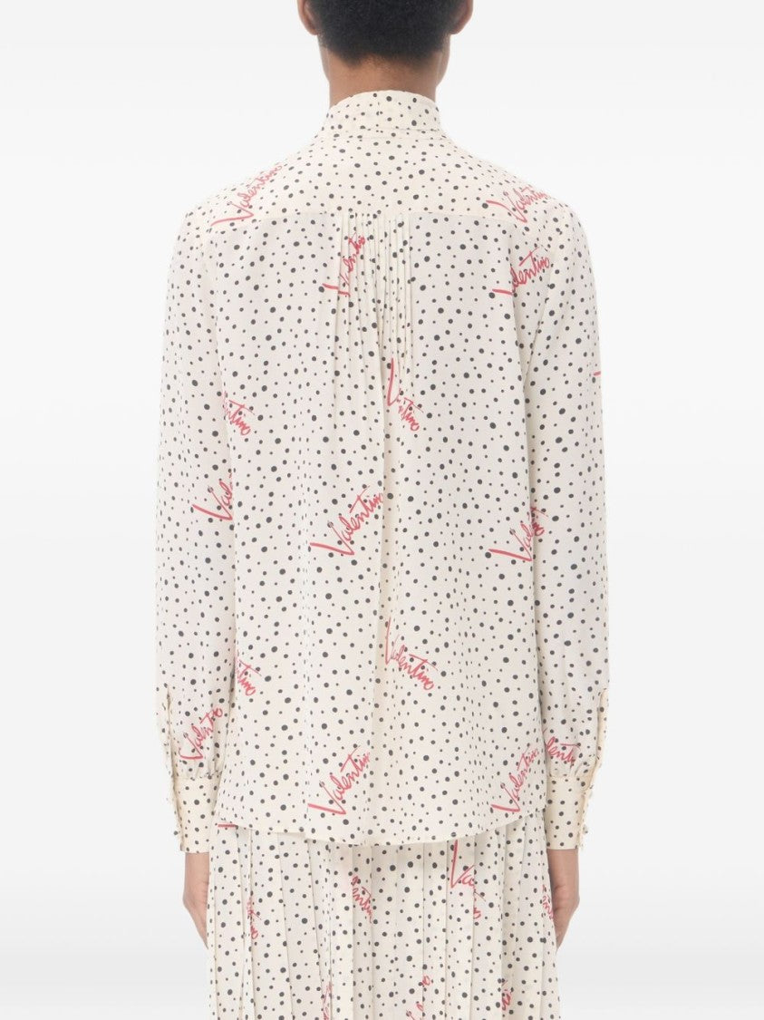 Valentino Garavani Multicolor Bubble Pattern Silk Crepe Shirt