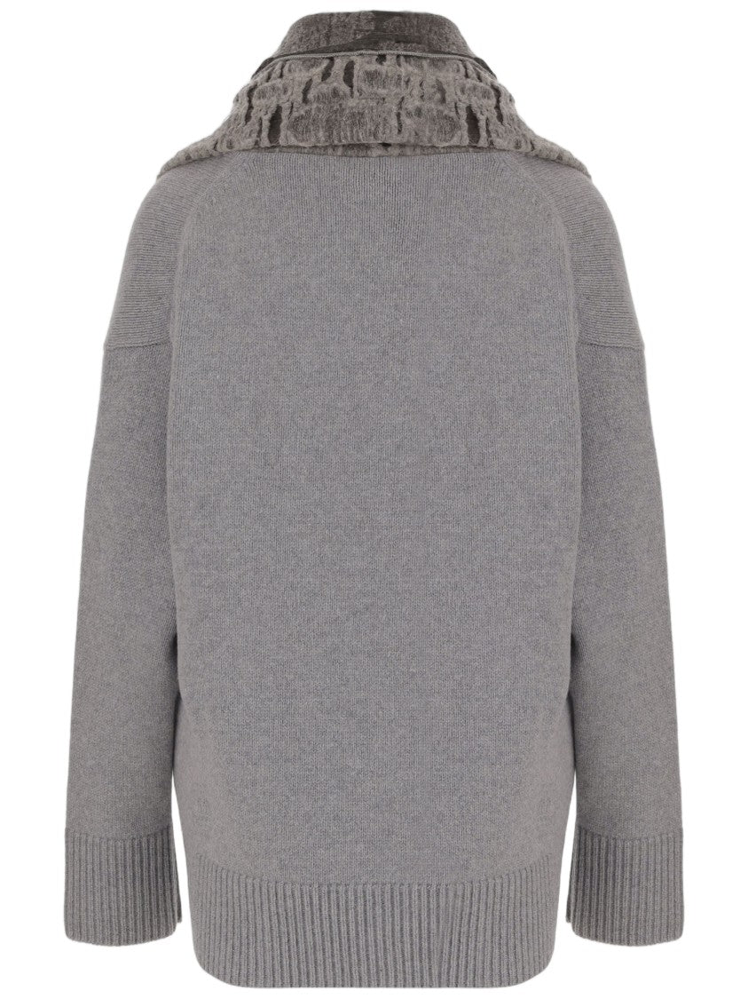 Niccolò Pasqualetti Open-Front Wool And Cashmere Sweater With Embroidered Shawl