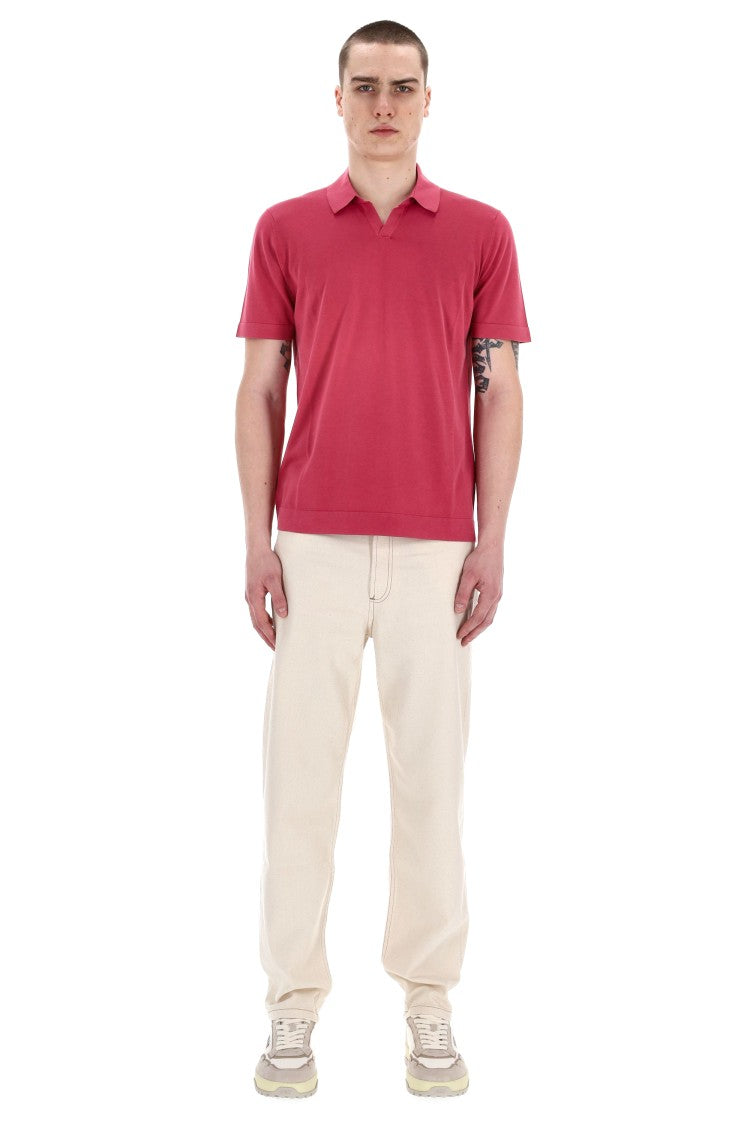 Drumohr Frosted Superlight Cotton Open Collar Polo