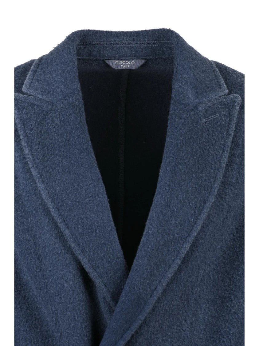 Circolo 1901 Textured Double-Breasted Blazer With Notch Lapel And Four-Button Closure