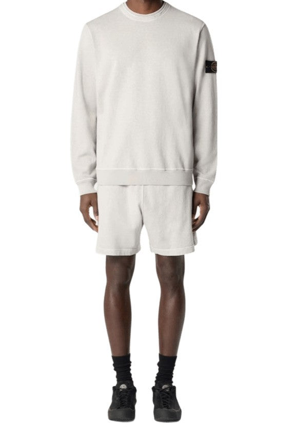 Stone Lightweight Cotton Crewneck Sweatshirt