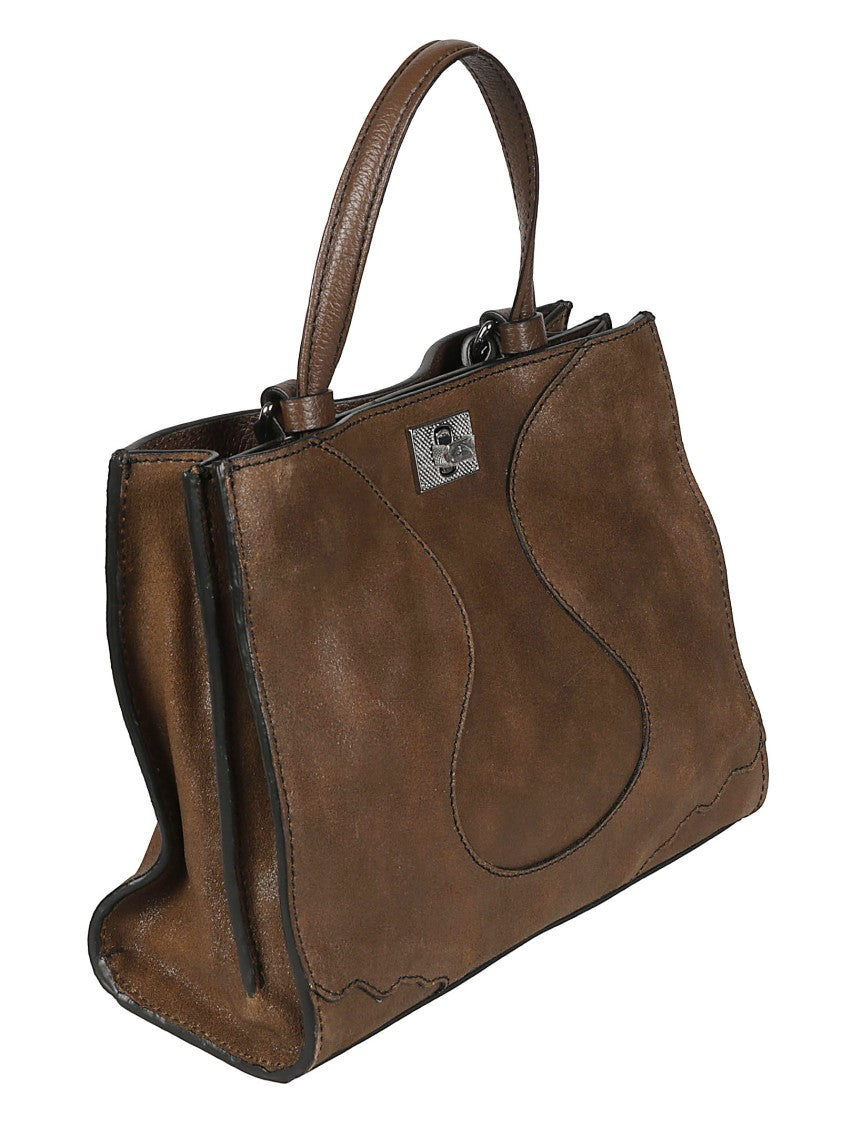 Zadig & Voltaire Jack Nano Structured Brown Cowhide Handbag