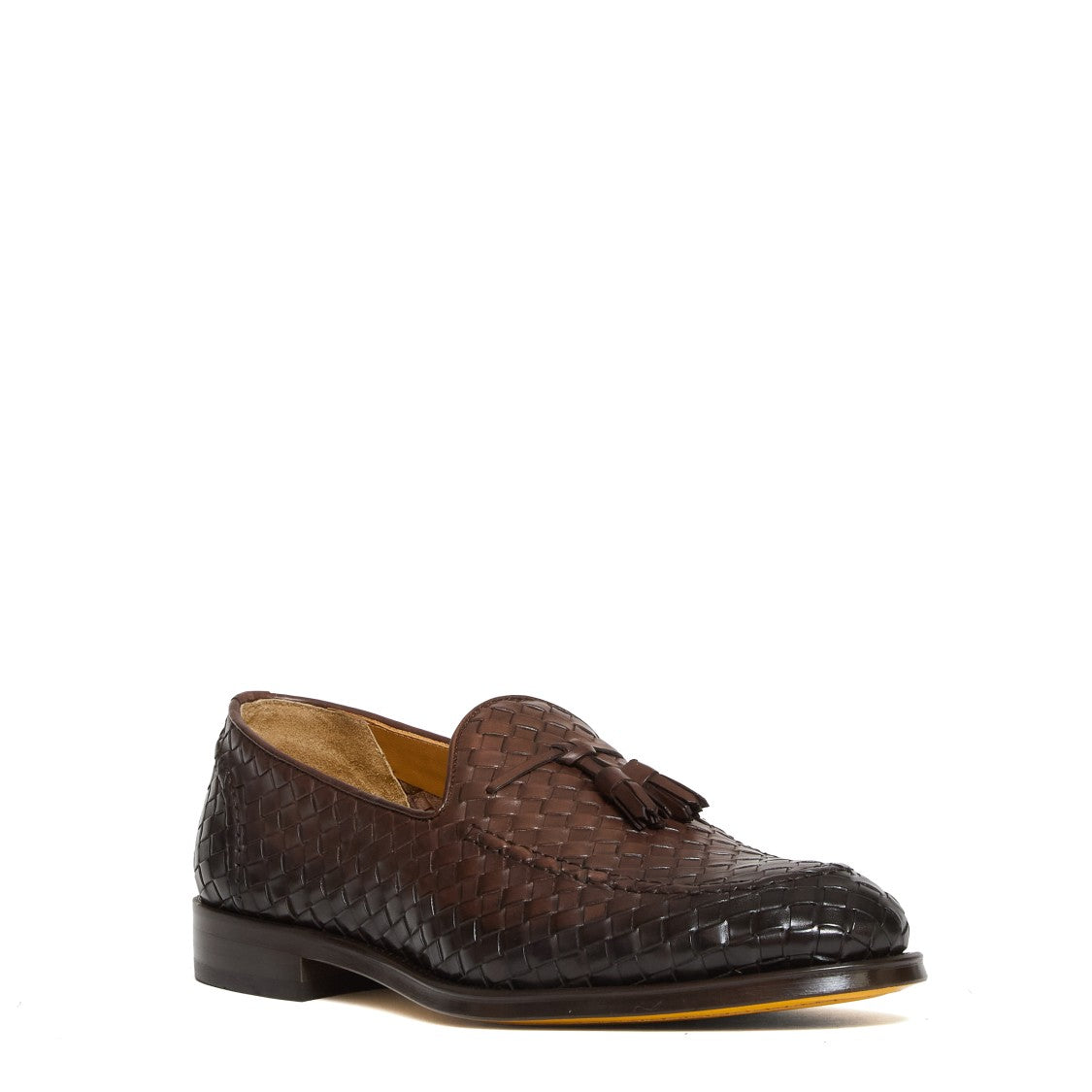 Doucal's Tassel Moc Adler Woven Leather Loafers