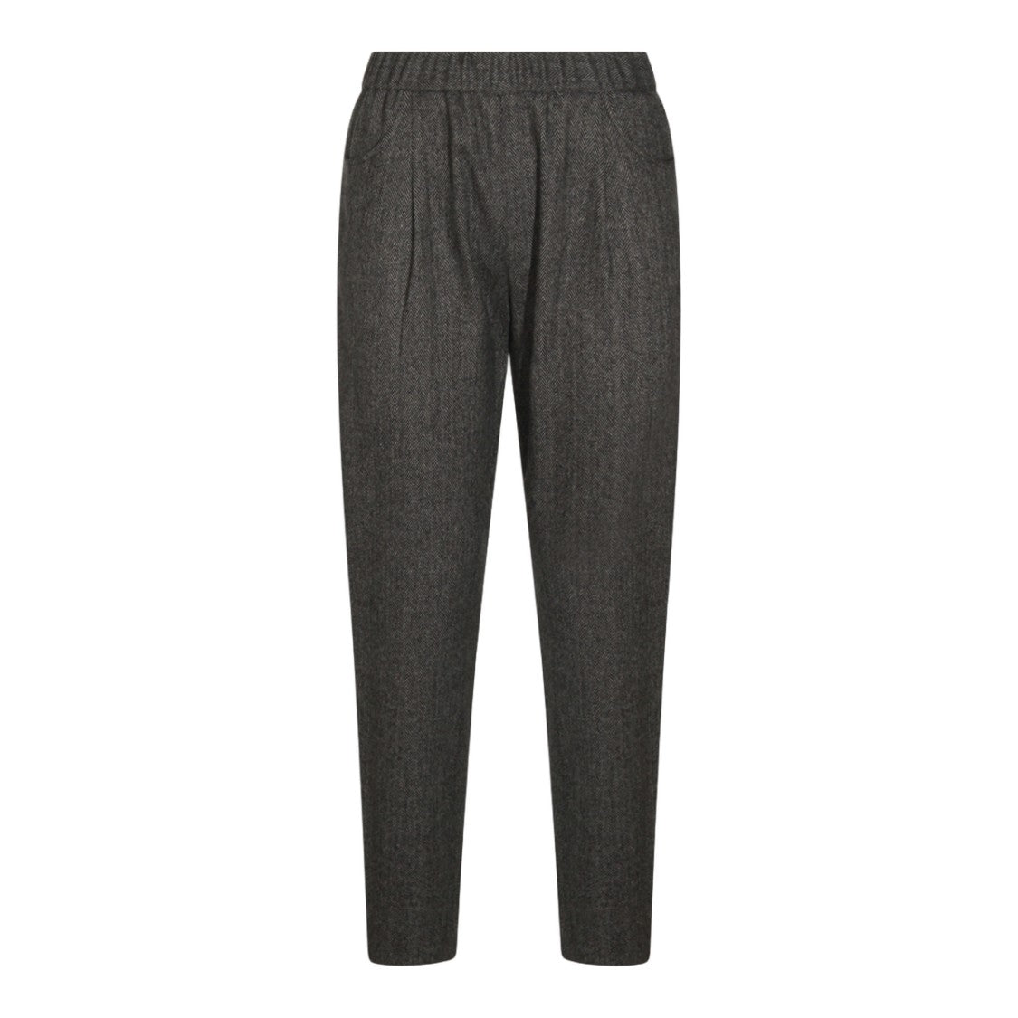 Antonelli Firenze Tapered Anthracite Trousers With Herringbone Pattern