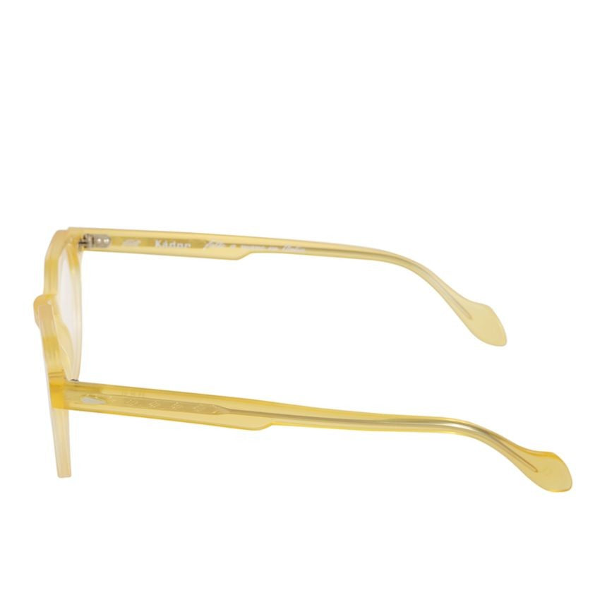 Kador Amadeus Translucent Yellow Rounded Sunglasses With Keyhole Bridge