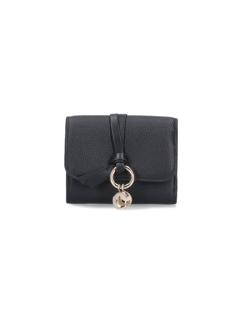 Chloé Black Alphabet Textured Leather Wallet