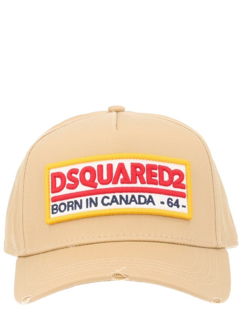 Dsquared2 Beige Red Black Logo Baseball Hat