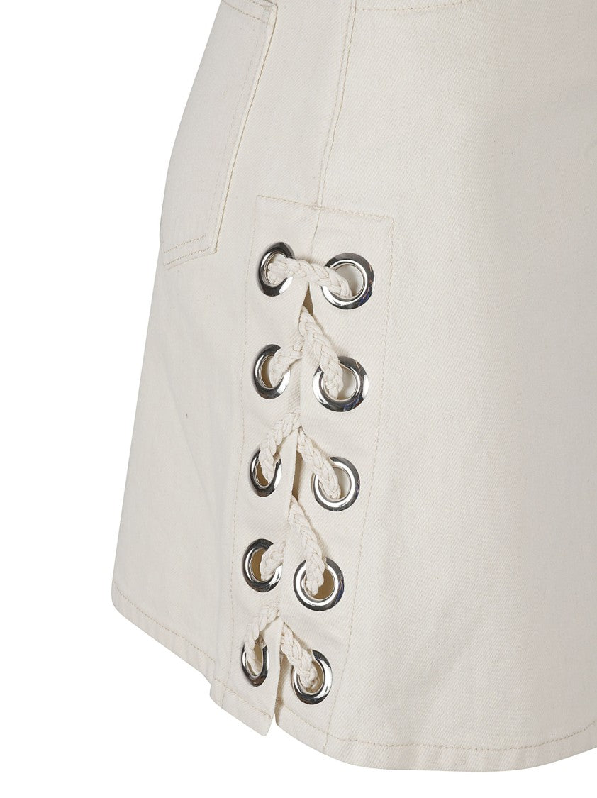 Chloé Fitted High-Waist Skirt With Lace-Up Details