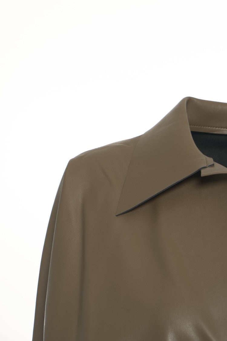 Norma Kamali Boyfriend' Faux Leather Bodysuit