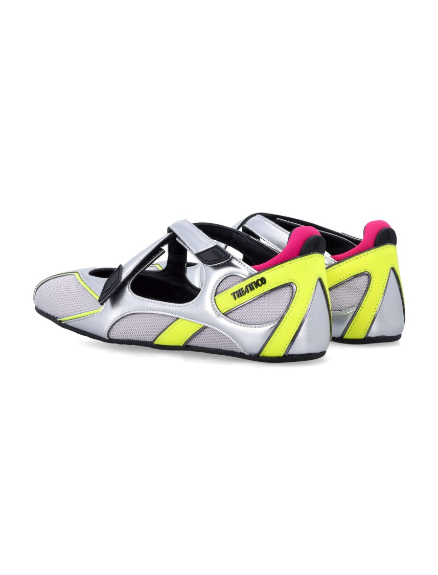The Attico Floor Silver Mesh Architectural Ballerinas