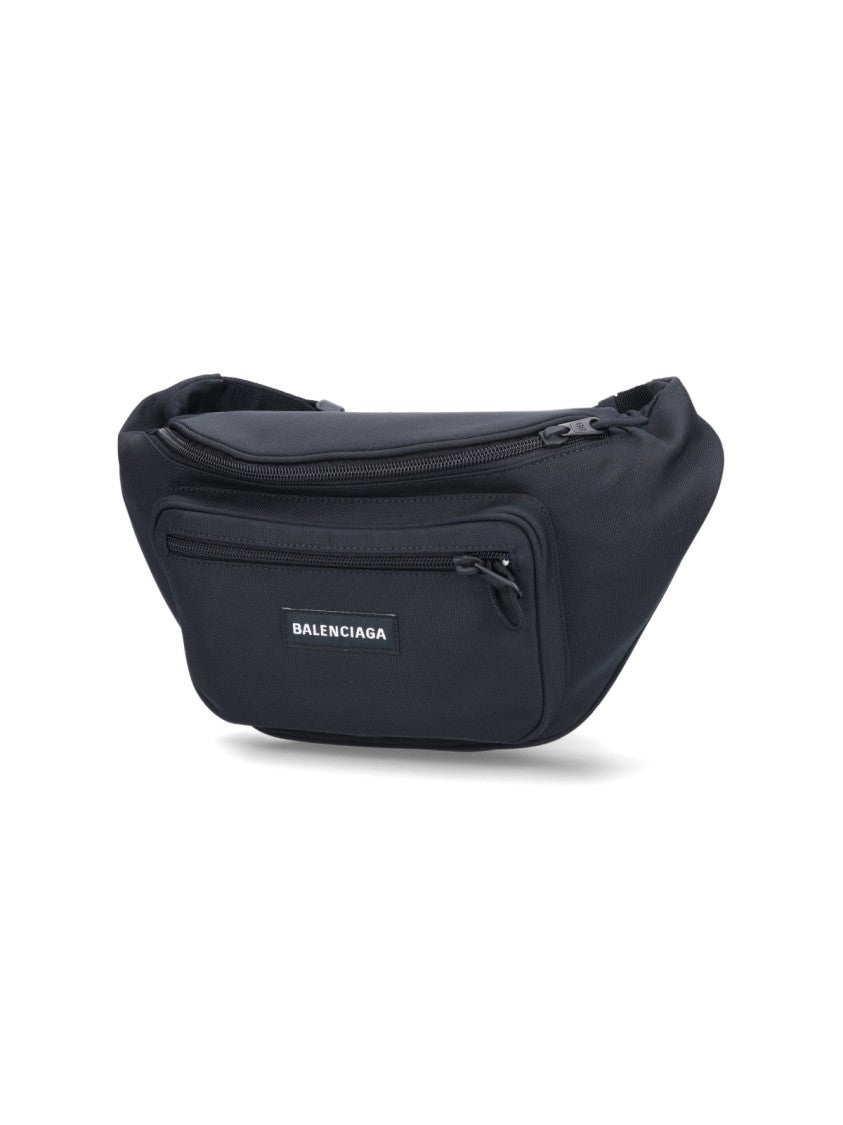 Balenciaga Black Explorer Nylon Zipper Belt Bag