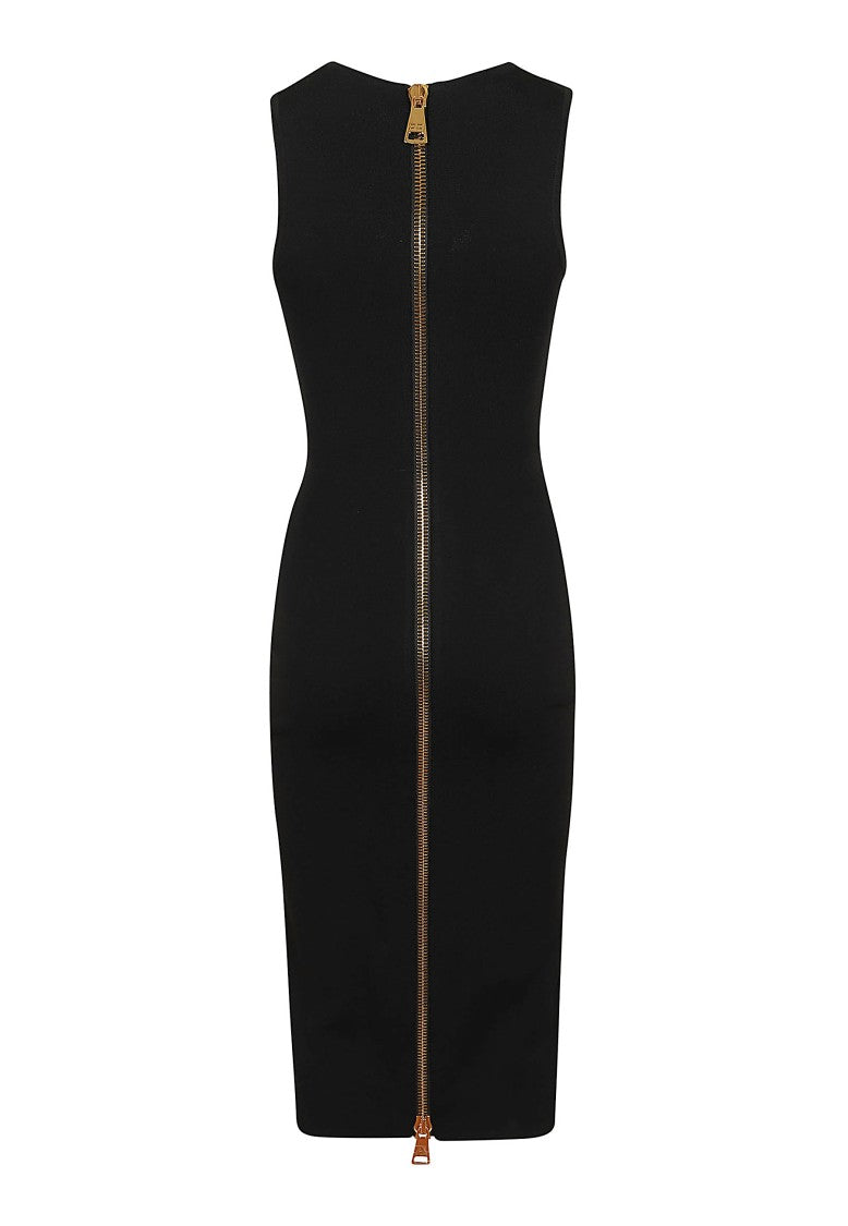 Elisabetta Franchi Patterned Fitted Stretch Knit Dress