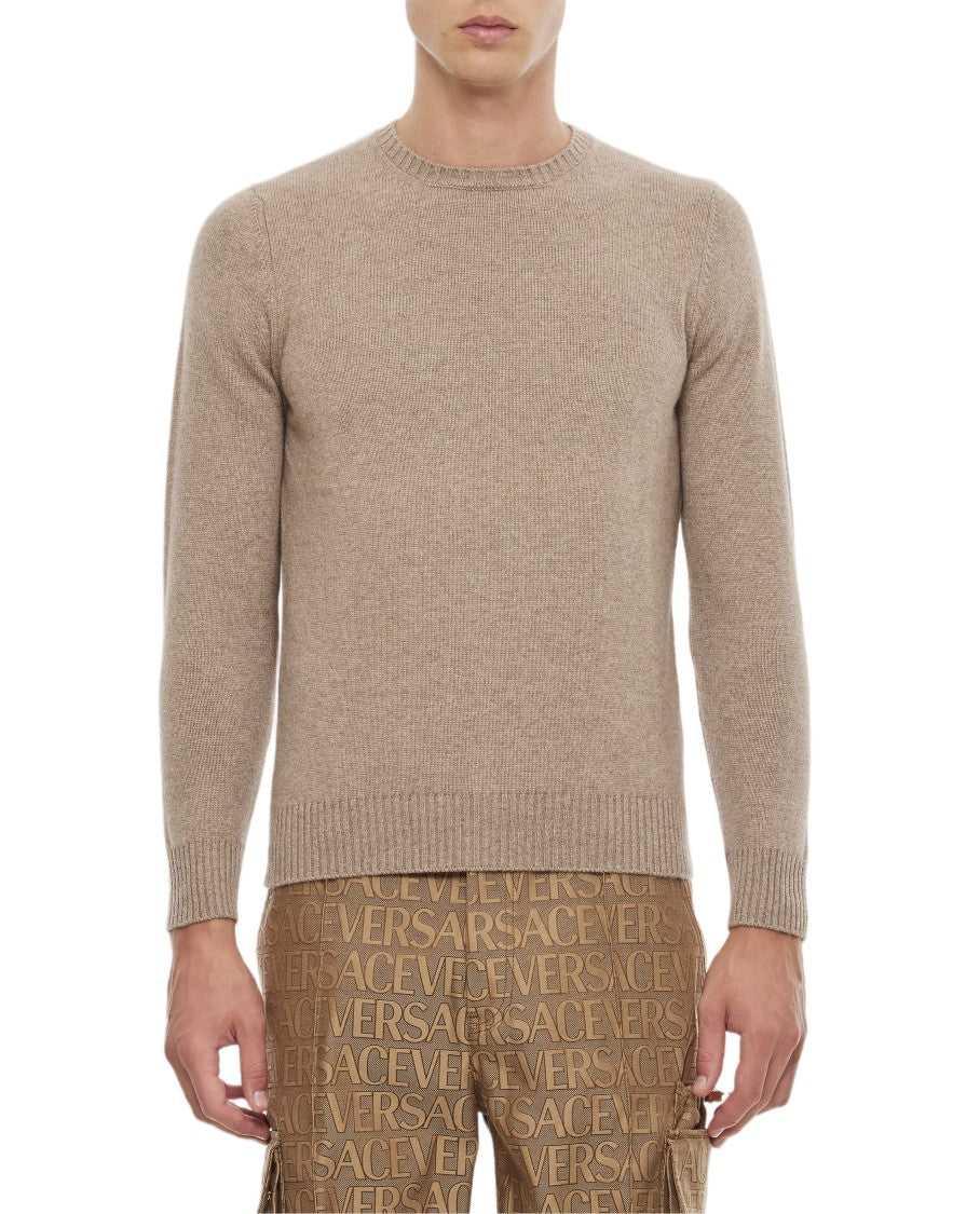Drumohr Cashmere Knit Sweater With Ribbed Finishing