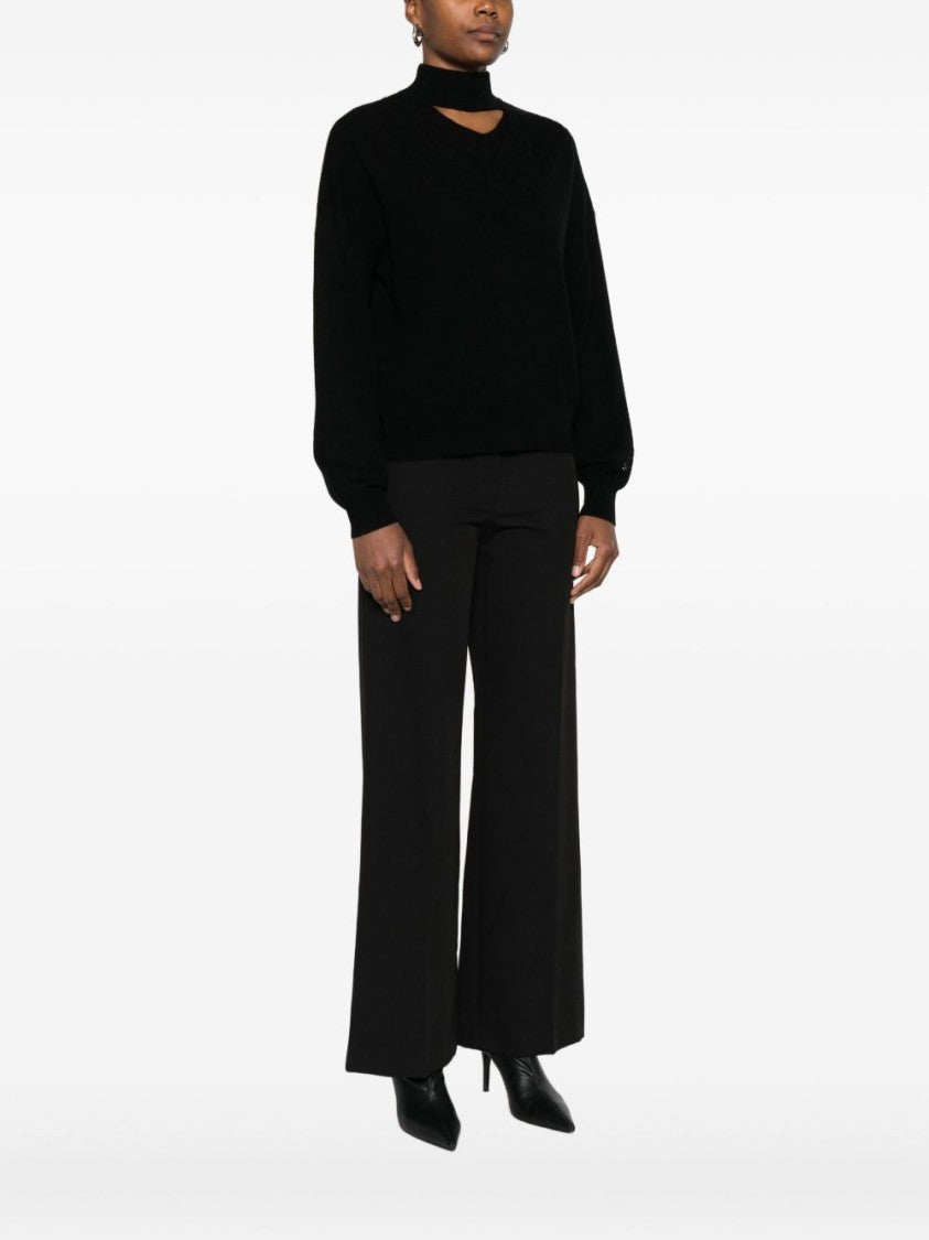 Blugirl High-Neck Black Sweater With Cutout Detail