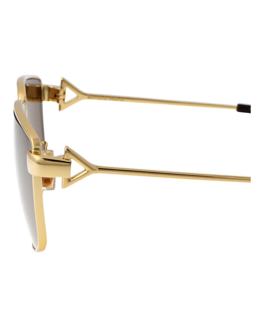Bottega Veneta Square-Frame Metal Sunglasses With Gold-Tone Detailing