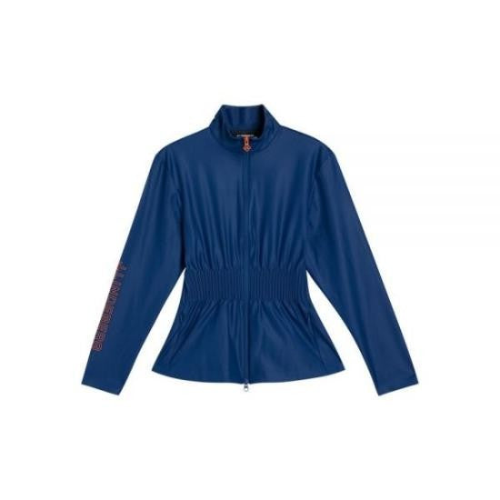 J Lindeberg Fitted Blue Jacket With High Collar