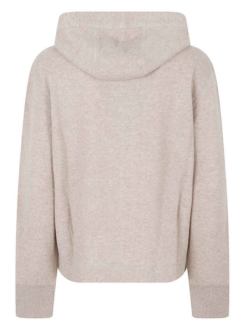 Max Mara Beige Knit Sweater With Hood