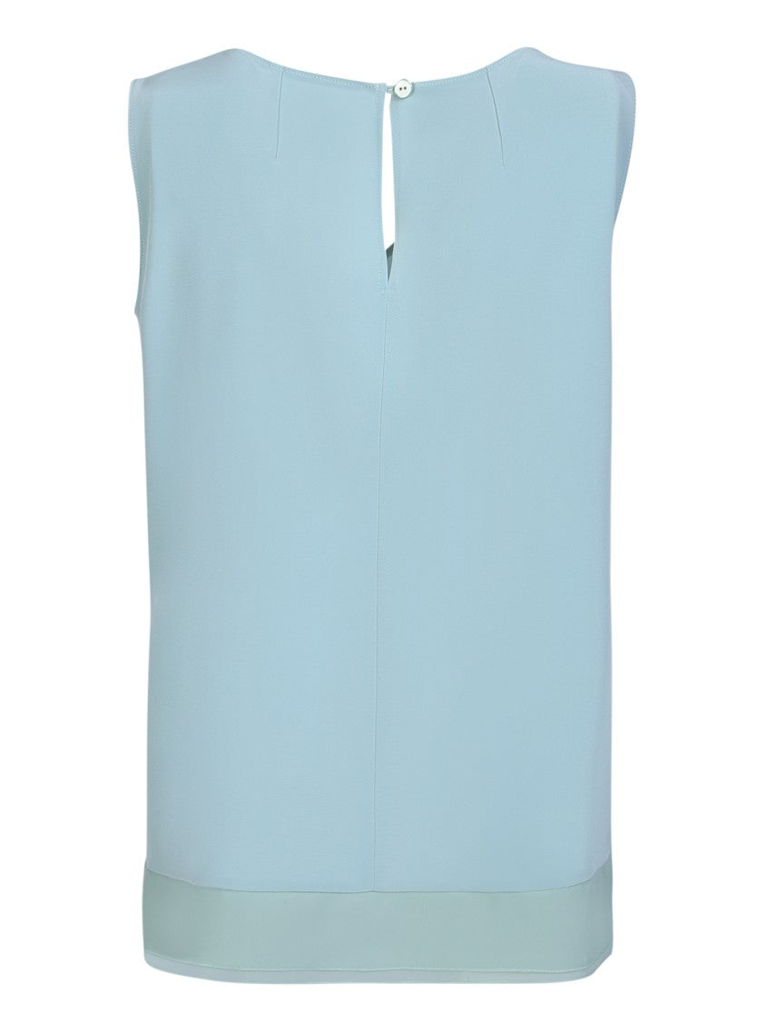 Chantal Lenoir Two-Tone Sleeveless Top With V-Neckline