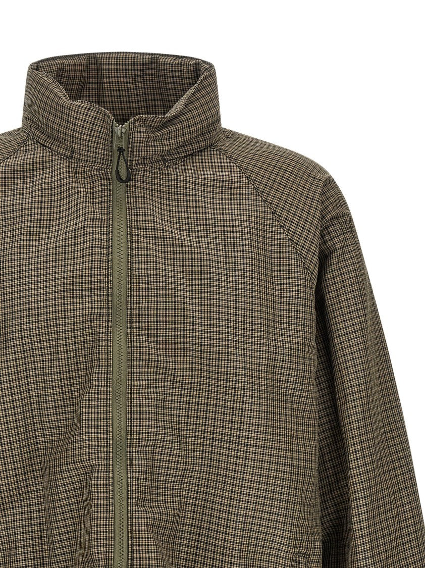 Comme Des Garçons Vichy Micro Check Linen Blend Anorak With Removable Hood