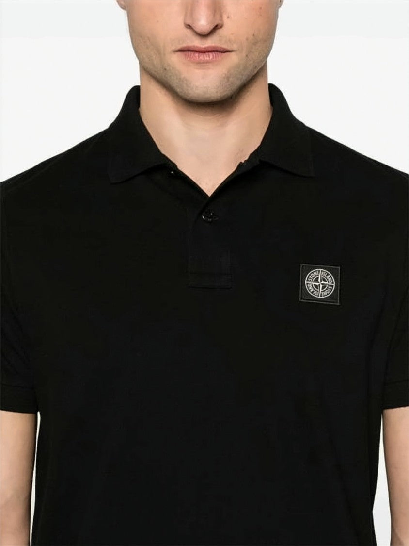 Stone Island Black Short-Sleeve Polo Shirt