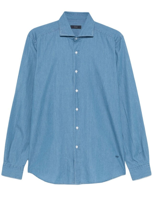 Fay Denim Shirt With French Collar