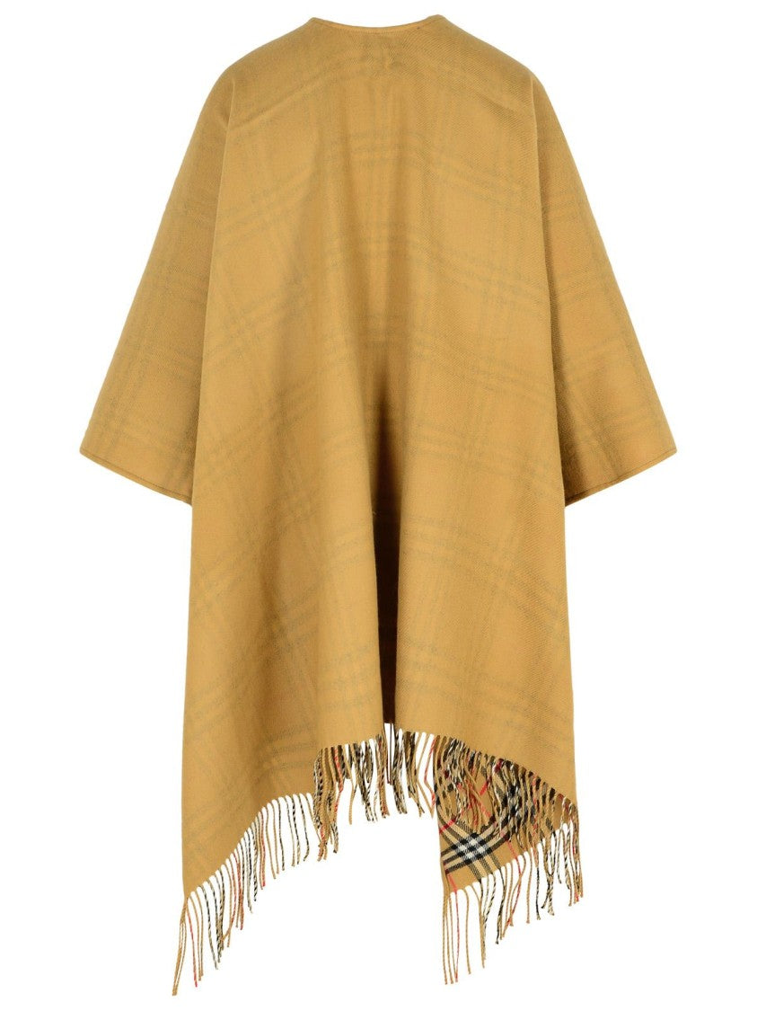 Burberry Reversible 'Check' Beige Wool Cape