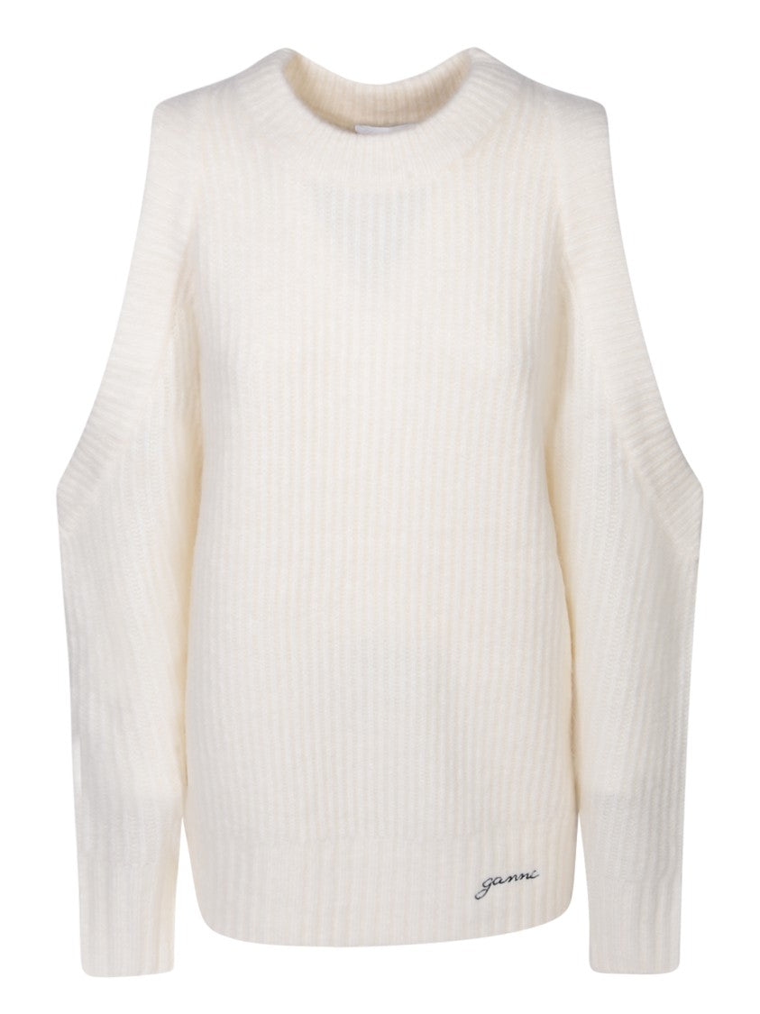 Ganni White Knit Jumper