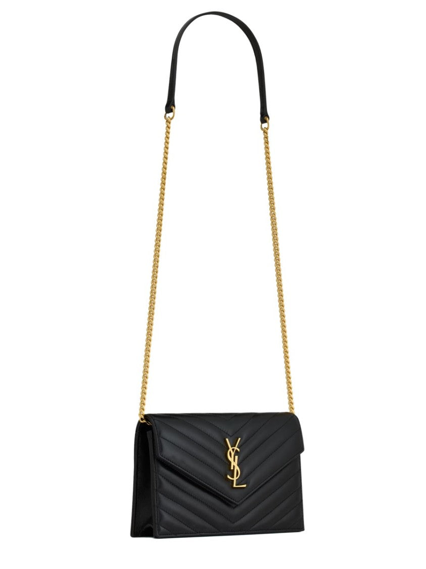 Saint Laurent "Envelope Cassandre" Wallet With Chain