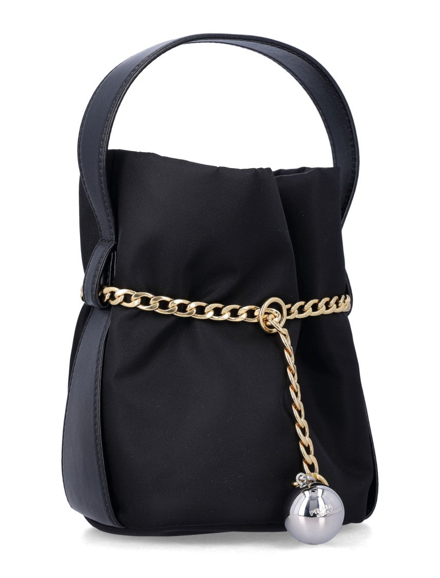 Prada Re-Nylon Petit Sac With Gold Chain And Nappa Leather Accents