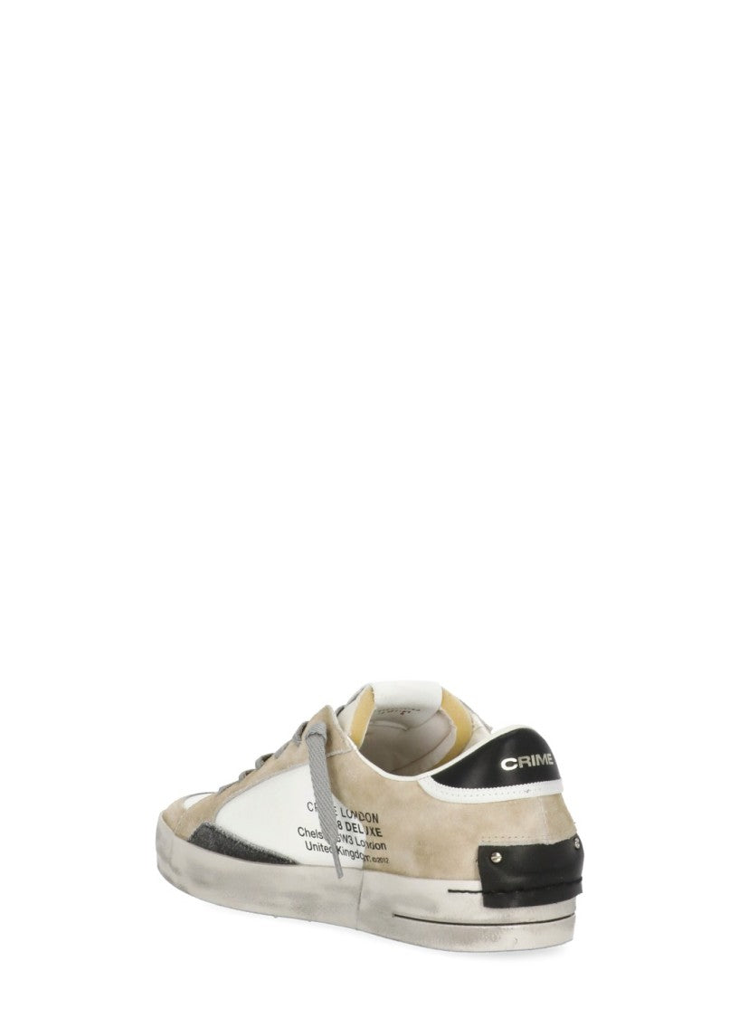 Crime London Beige Sk8 Deluxe Suede Sneakers