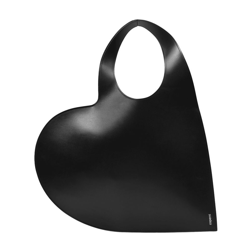 Coperni Heart Tote Bag In Black Leather