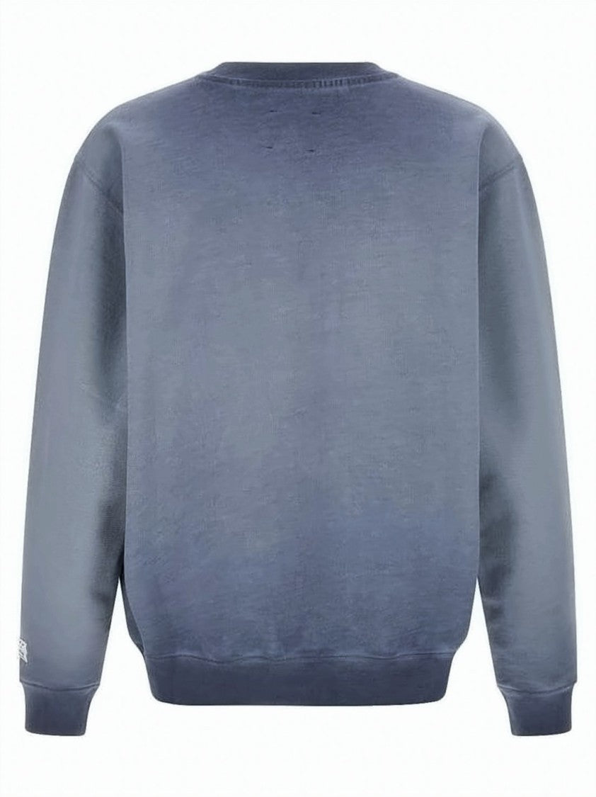Gallery Dept. Faded Blue Gradient Long Sleeve Sweatshirt With Bold Print