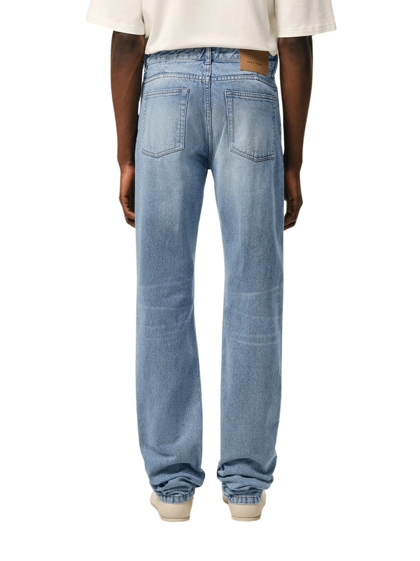 Ami Paris Light Blue Denim Straight-Leg Jeans