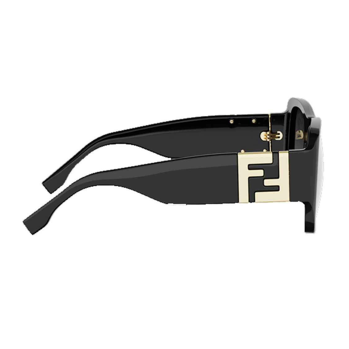 Fendi Black Forever Fendi Bold Rectangular Acetate Sunglasses