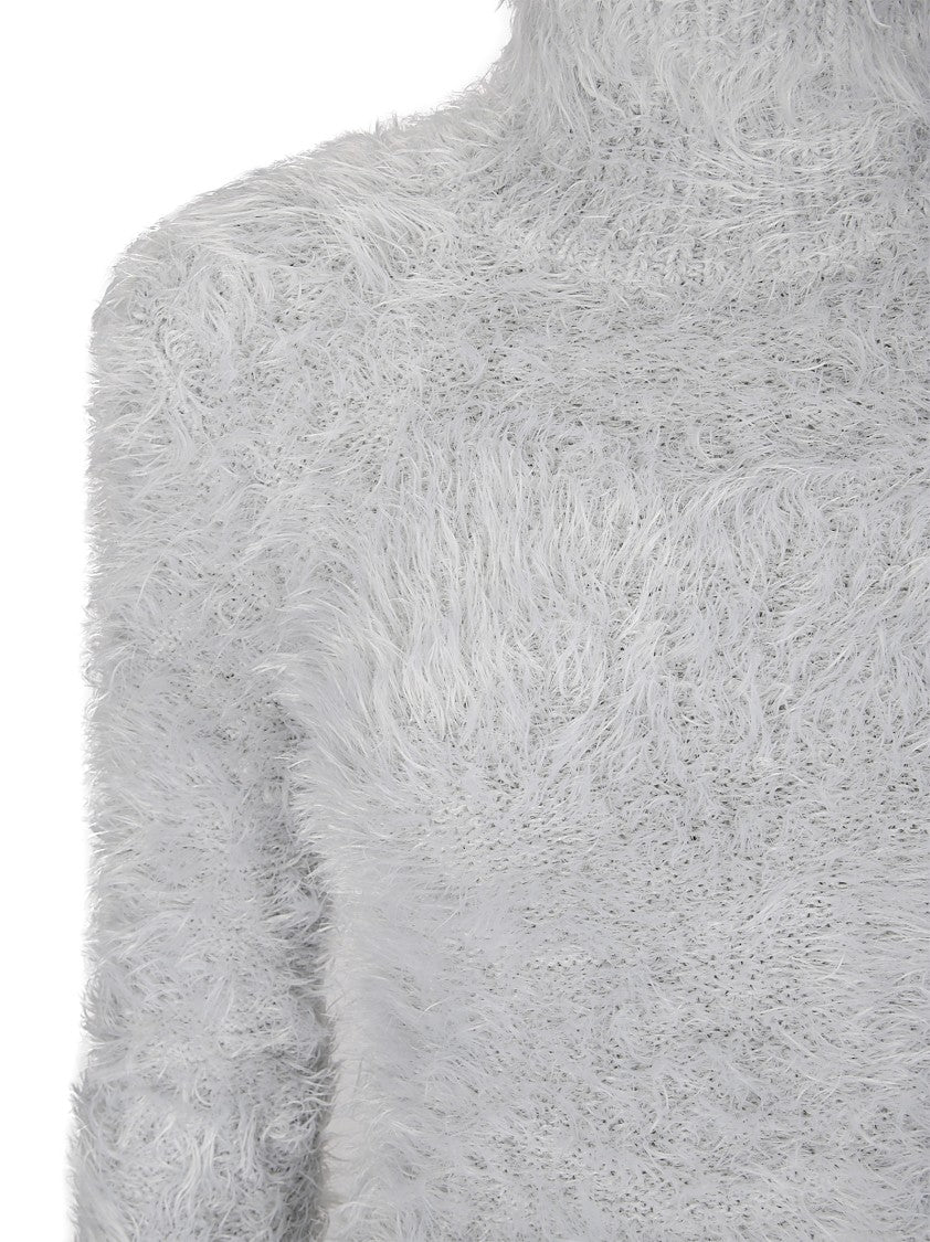 Mm6 By Maison Margiela Slim Fit Textured Turtleneck Pullover In Soft Fabric