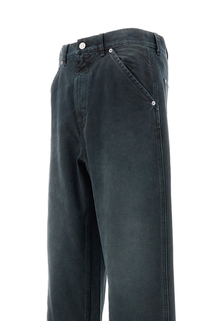 Marni Relaxed Fit Cotton Canvas Pants With Garment-Dyed Finish