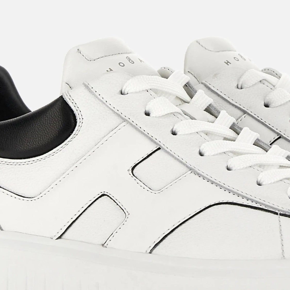 Hogan White Leather Sneakers With Embossed Design