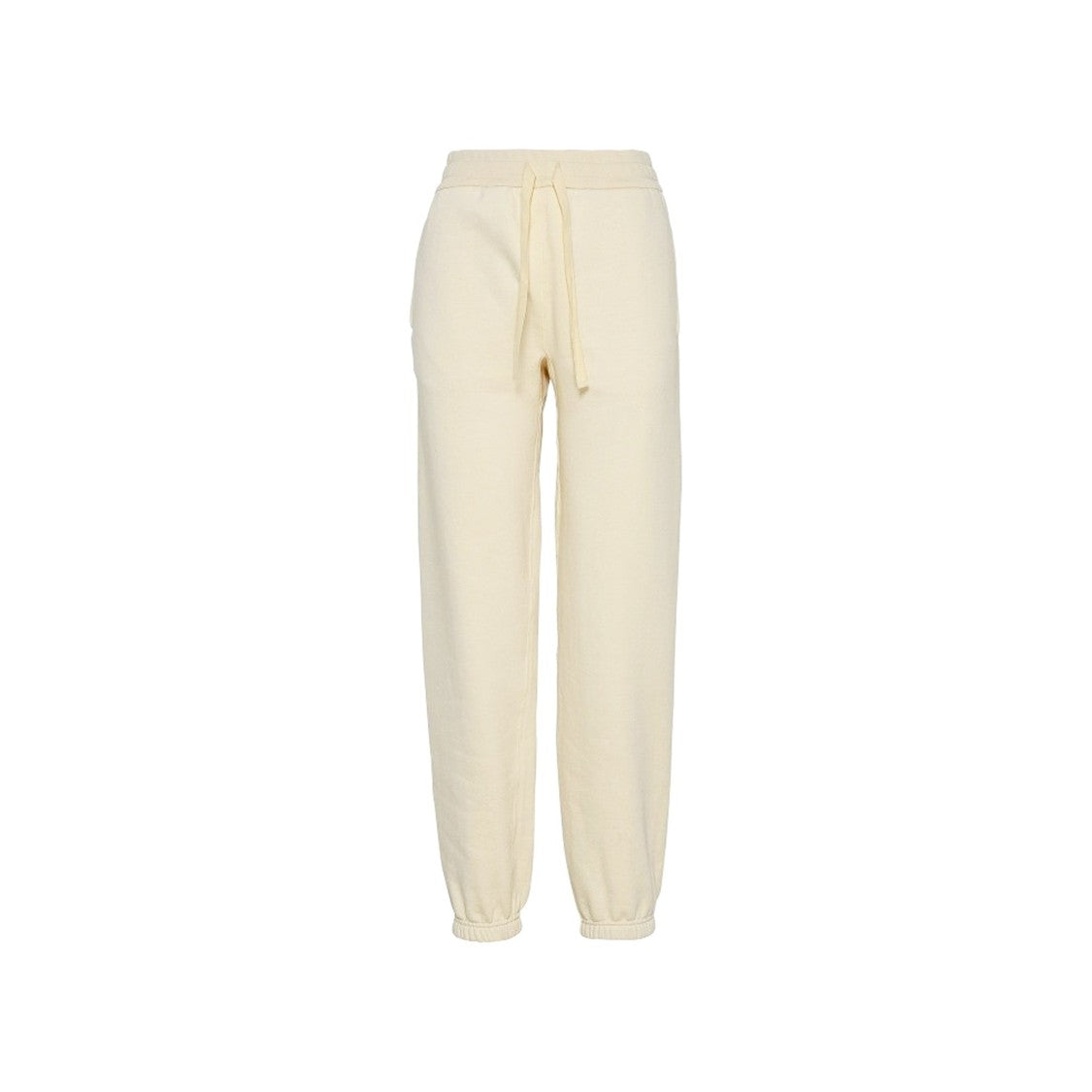 Jil Sander Ivory Cotton Jogger Pants With Drawstring And Elastic Cuffs