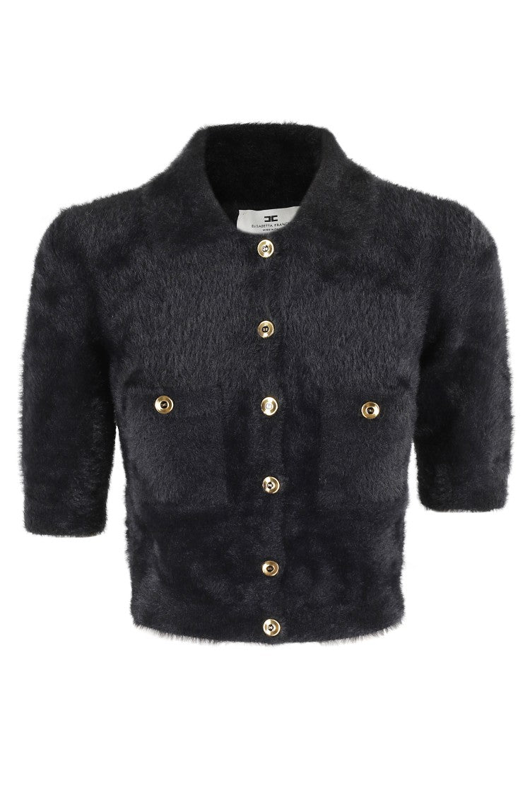 Elisabetta Franchi Tricot Sweater With Classic Collar