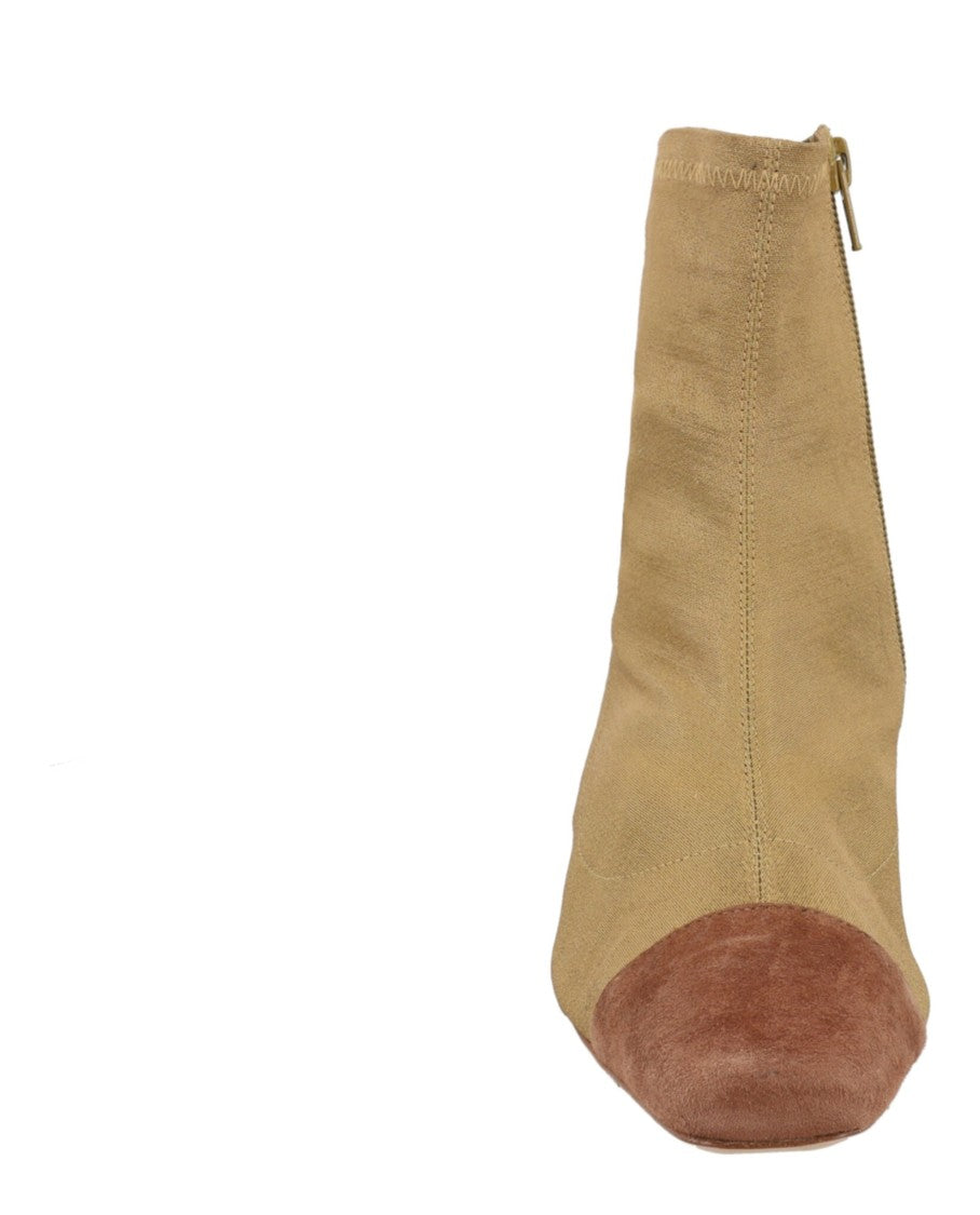 By Far Karl Stretch Satin Suede-Trimmed Sock Boots
