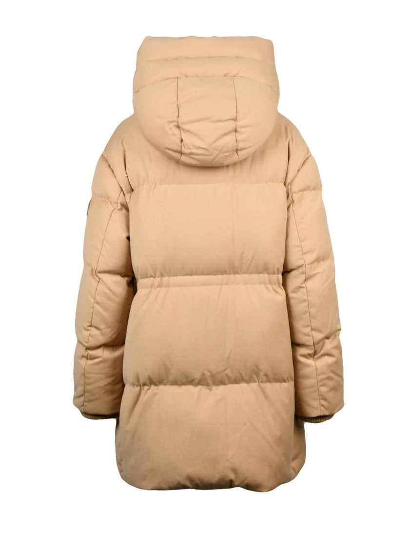 Add Quilted Down Parka With High Collar And Hood