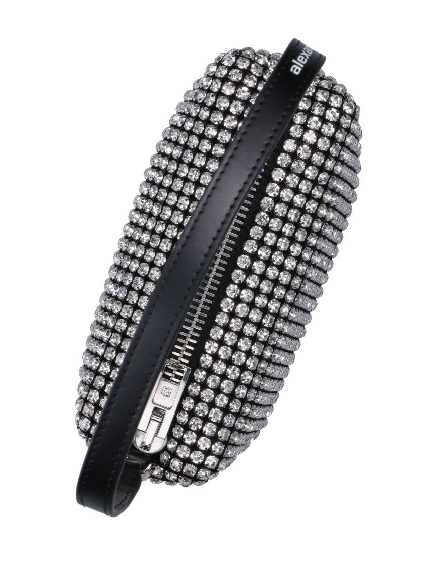 Alexander Wang Black Medium Heiress Crystal Shoulder Bag