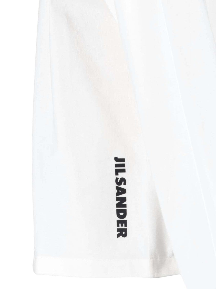 Jil Sander White Crewneck Long-Sleeve Cotton T-Shirt