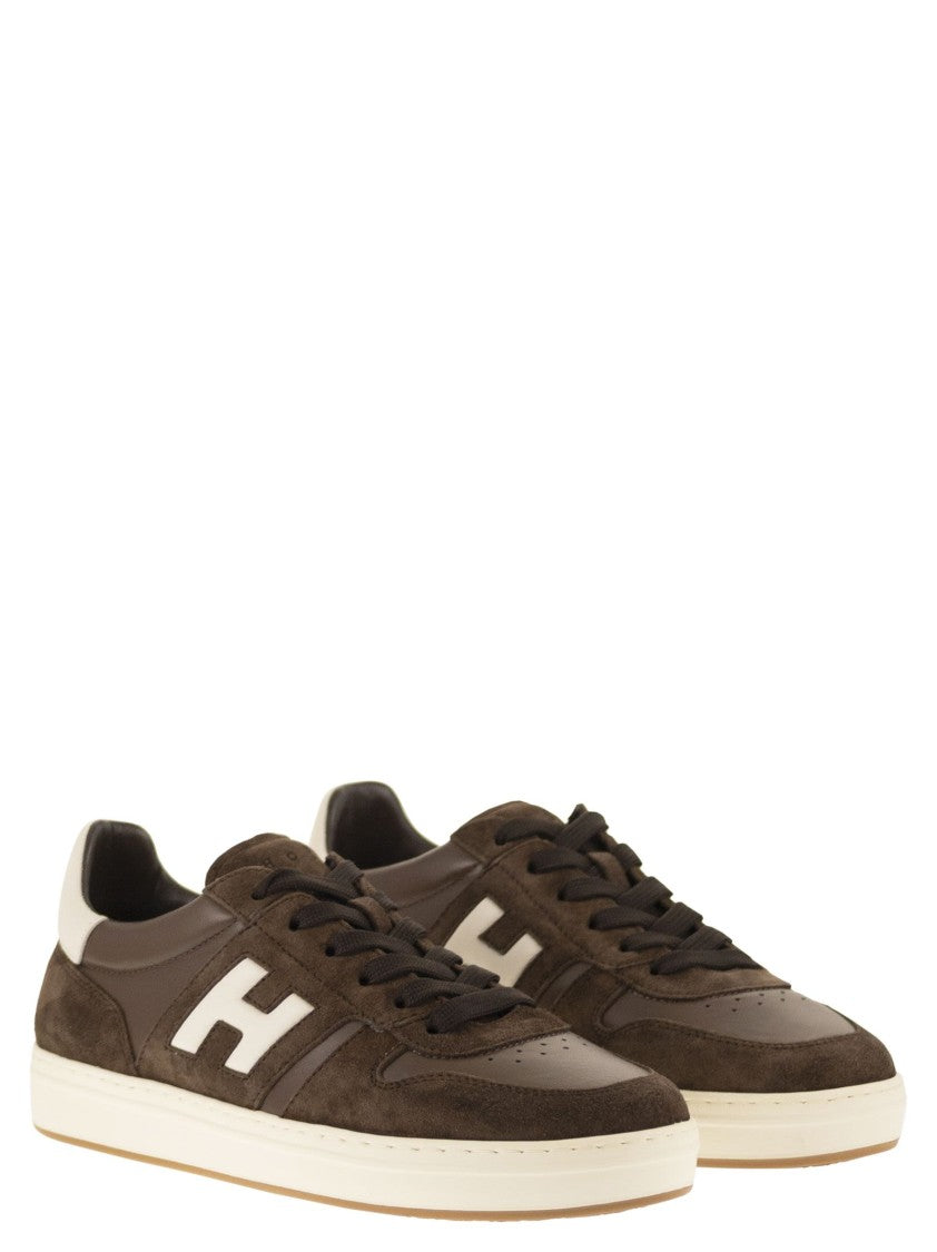 Hogan H668 - H-Tv Leather And Suede Trainers