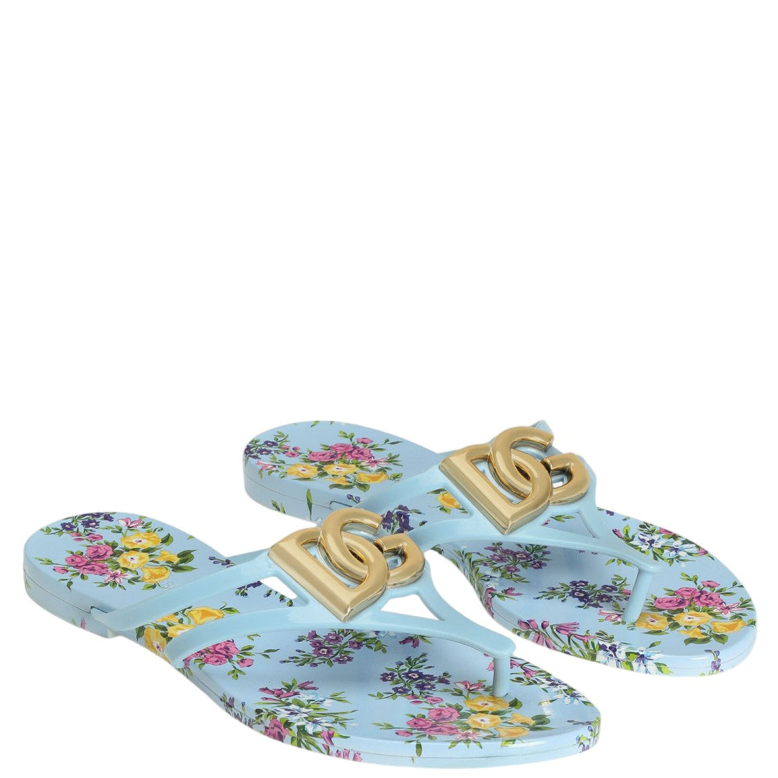 Dolce & Gabbana Flat Beach Sandals With Floral Print