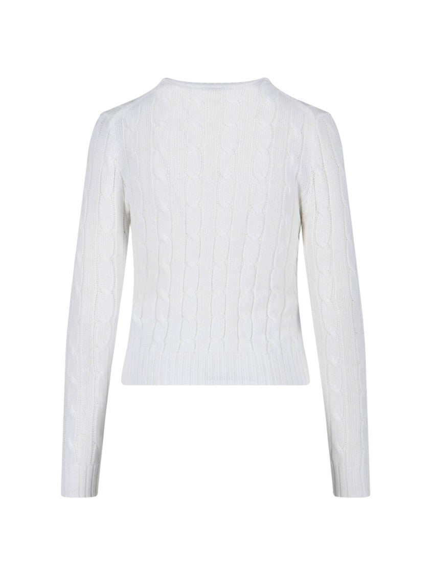 Polo Ralph Lauren Classic Cable Knit Sweater With Contrast Logo