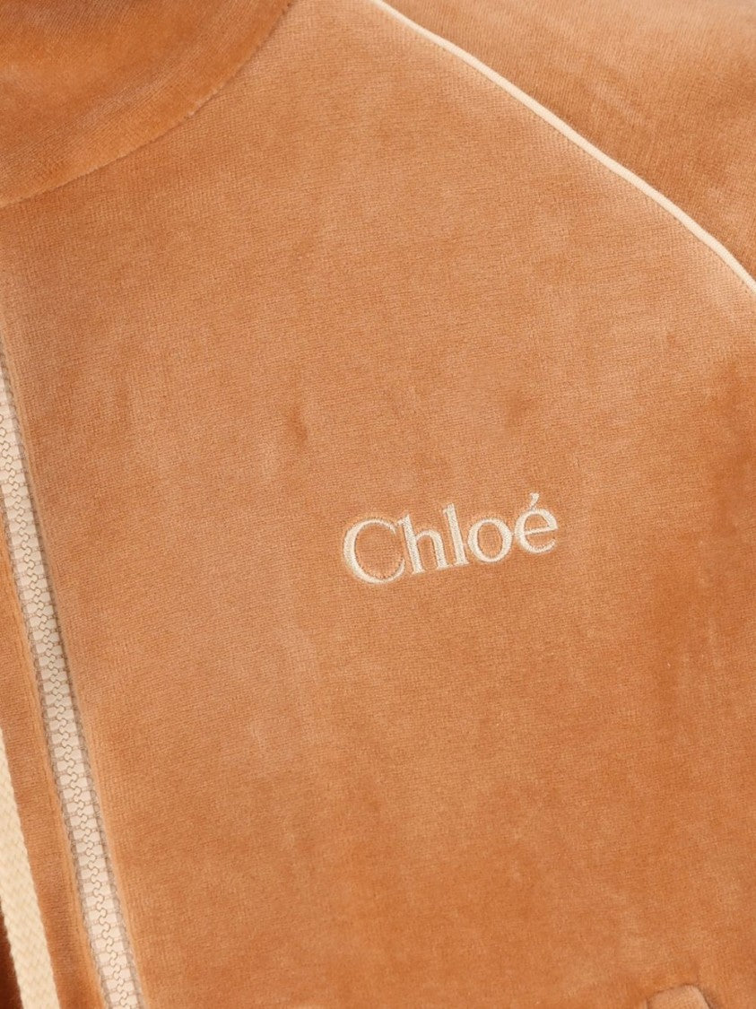 Chloé Black Cropped High Collar Velvety Sweater