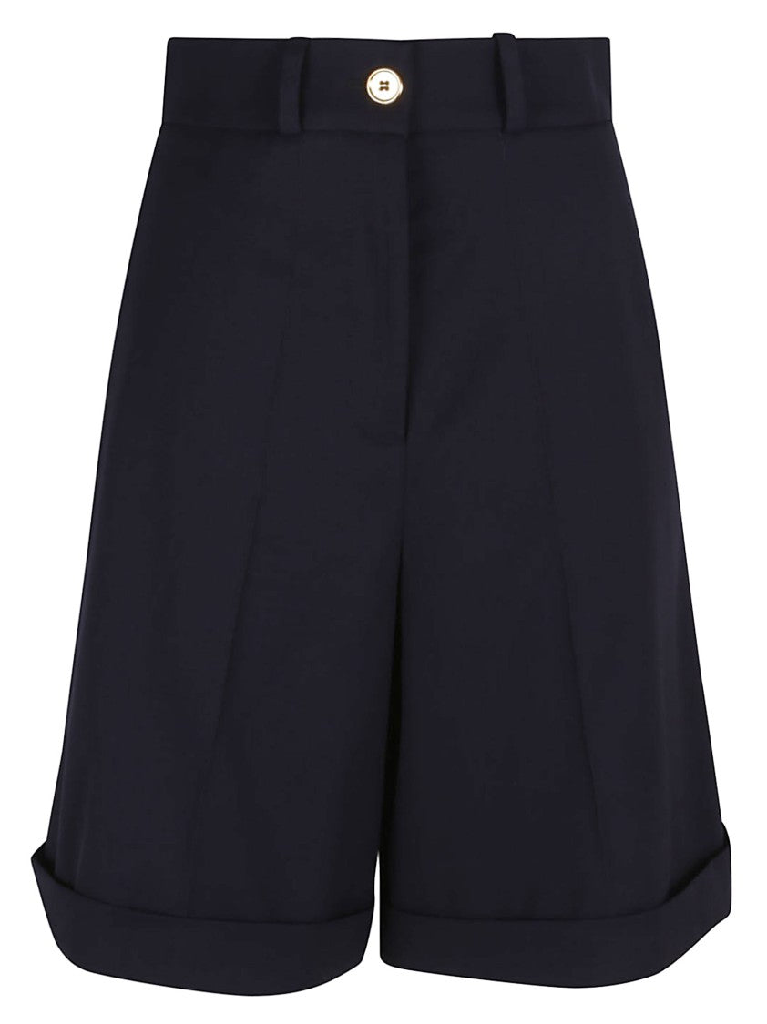 Patou Tailored Black Bermudas With Rolled Cuffs