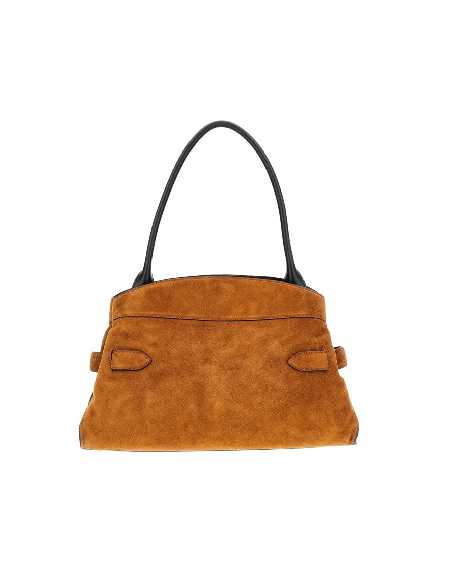 Marc Jacobs Structured Suede Shoulder Bag With Fixed Belt And Magnetic Closure