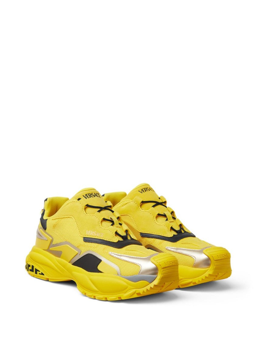 Versace Canary Yellow Sneakers With Drawstring Fastening